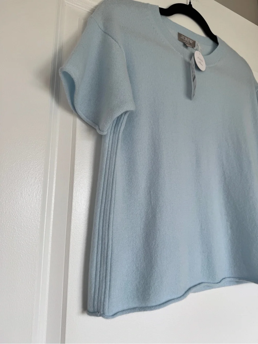NWT J. CREW Women’s Cashmere relaxed T-shirt Dark Midday Skies Blue XS *NOTE*